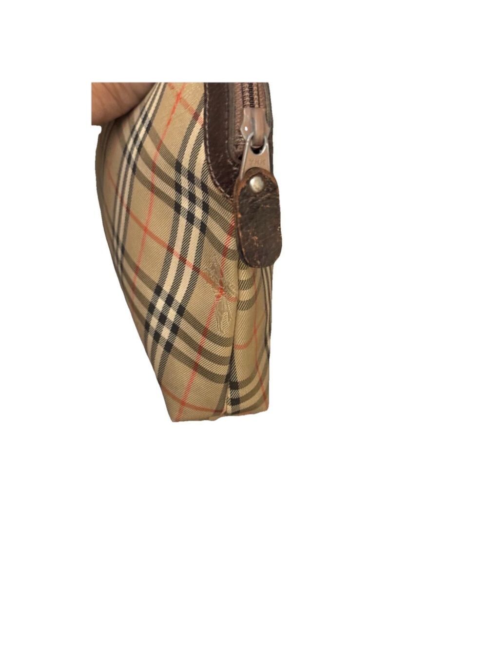 BURBERRY’s Nova Check Beige Canvas Pouch Clutch Vintage - Picture 5 of 11